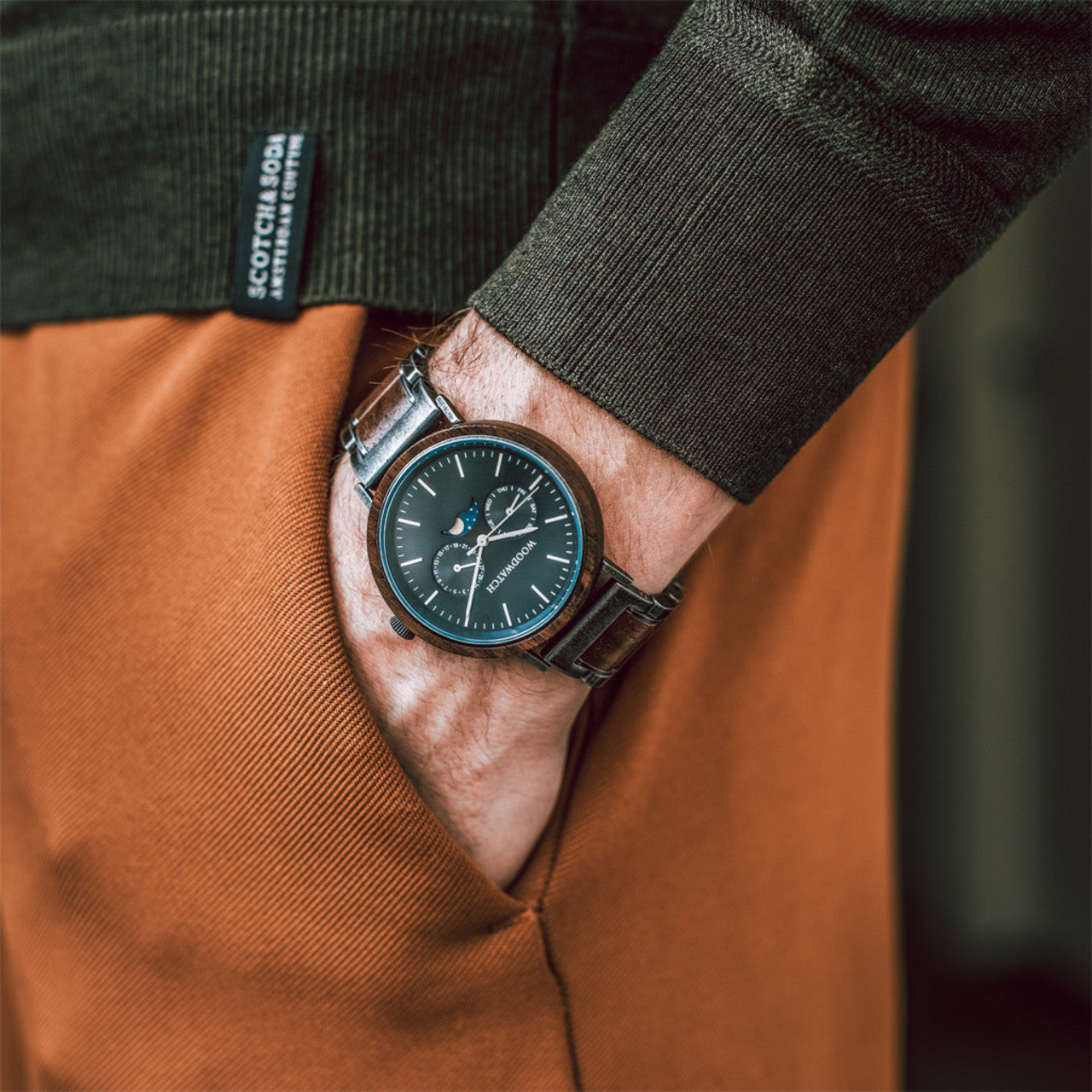 Brushed Iron(ブラッシュドアイロン)-ELEMENT collection / WoodWatch